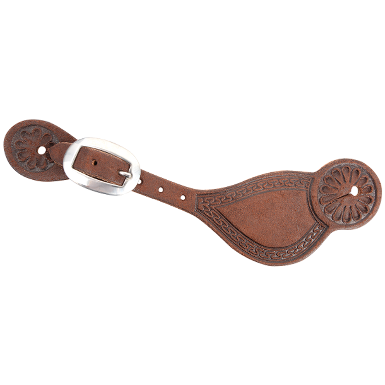 Martin Saddlery Chocolate Tombstone Spur Straps with San Carlos Tooling