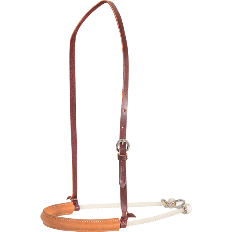 Martin Saddlery Single Rope Noseband with Tan Chap Cover