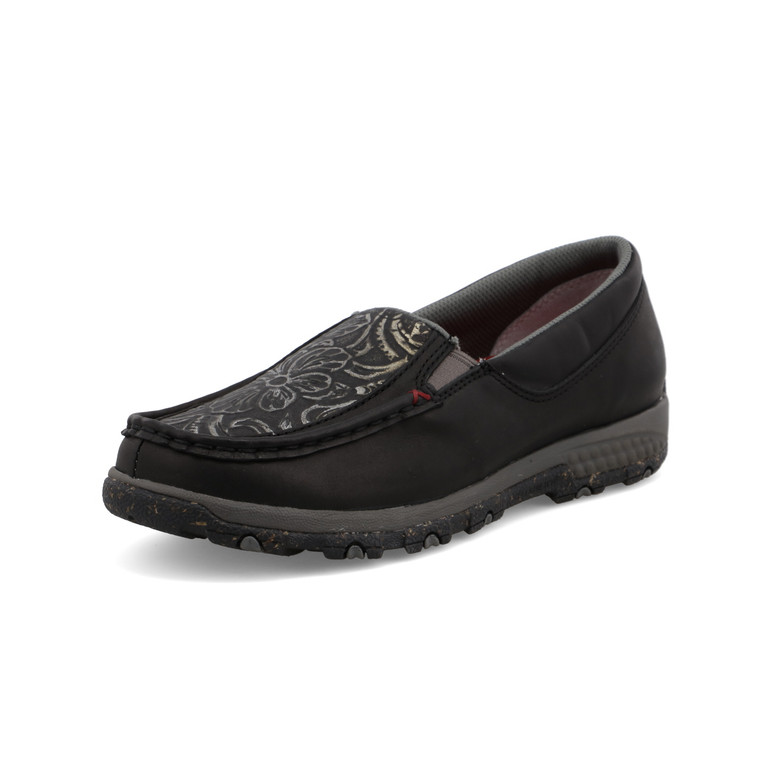 Twisted X Women's Black Tooled Slip-On Driving Moc