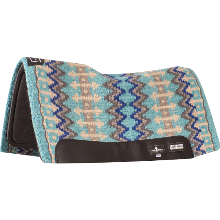 Classic Equine Shock Guard 3/4" Thick Turquoise/Blue Blanket Top Saddle Pad, 32x34