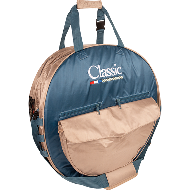 Classic Ocean Blue Tan Deluxe Rope Bag