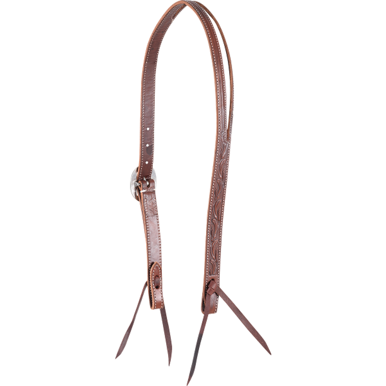 Martin Saddlery Chocolate Ranahan Headstall with Leaf Tooling