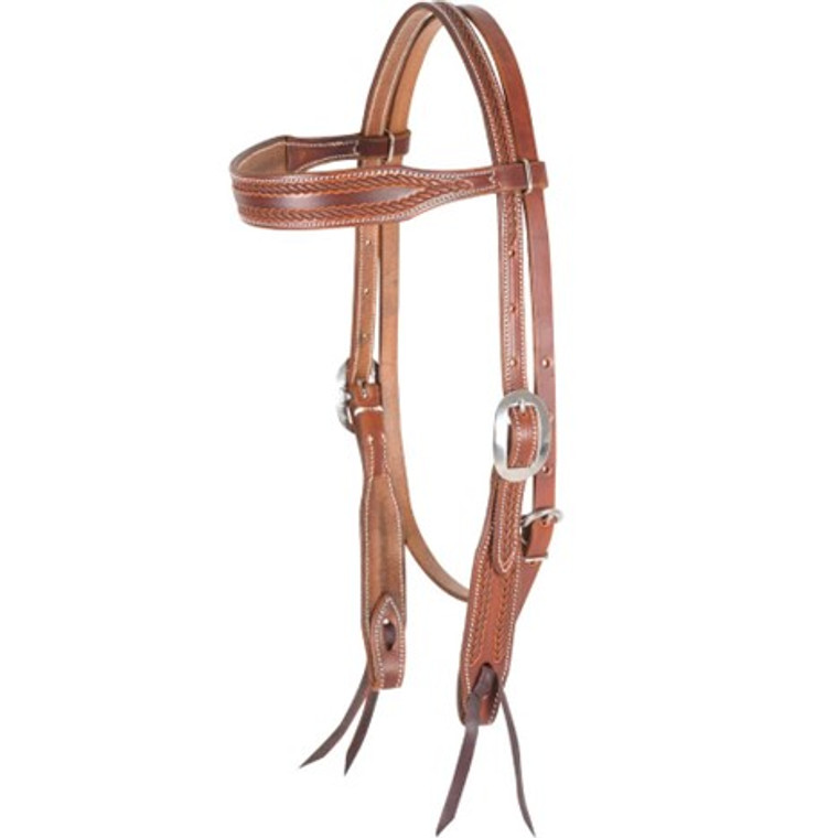 Martin Saddlery Chestnut Browband Headstall with Rope Tooling