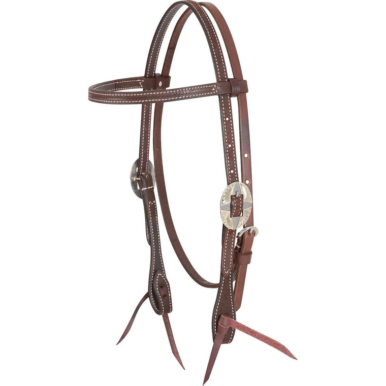 Martin Saddlery Chocolate Browband Headstall with Guthrie Buckles