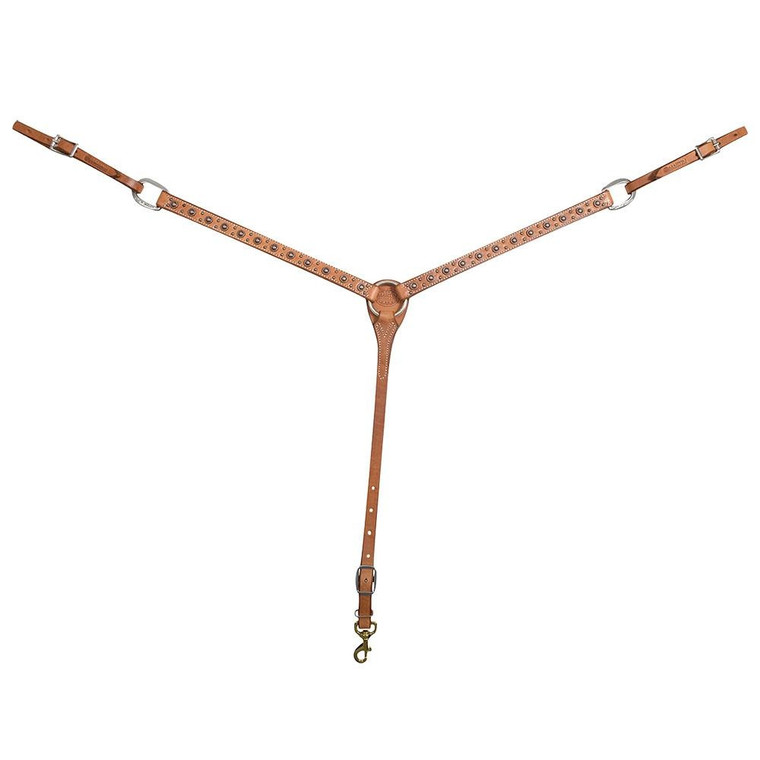 Martin Saddlery 1" Natural Breastcollar with Antique Copper Rope Edge Dots