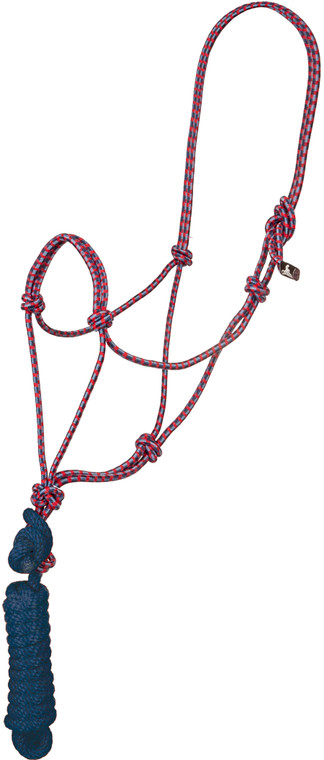 Economy Red/Navy Mountain Rope Halter and Lead
