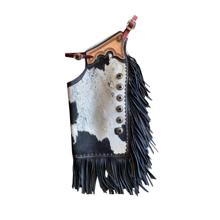 Adult Medium Hair-On Cowhide Fancy Leather Chinks