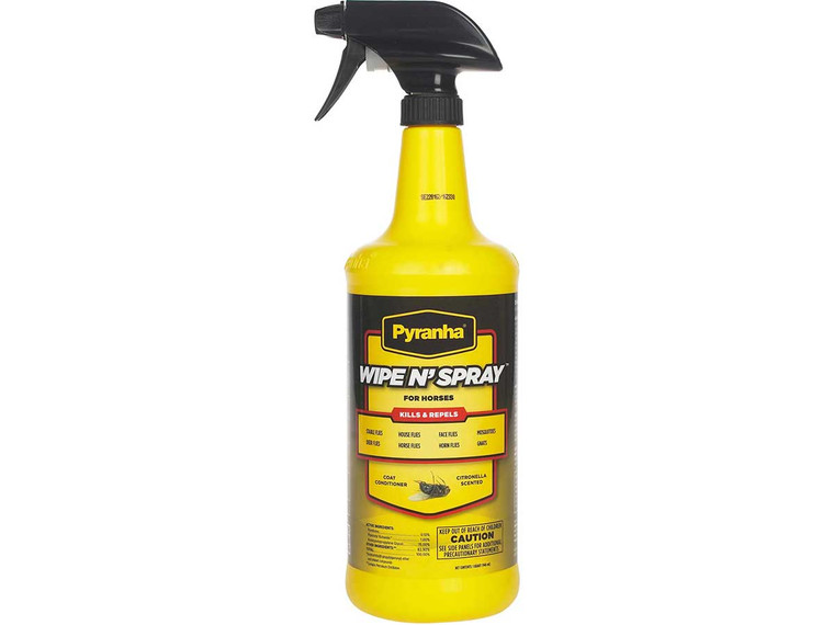 Pyranha Wipe N' Spray Fly Repellent for Horses