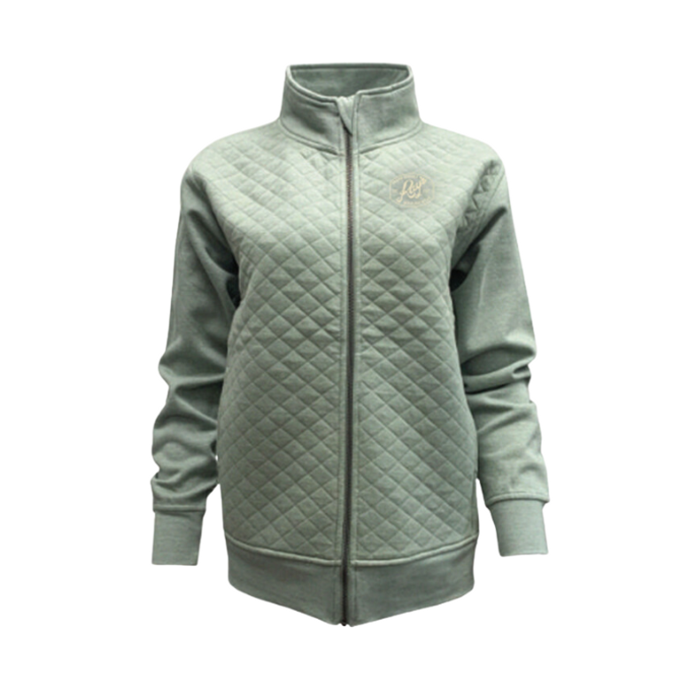 Ray's Women's Sage Quilted Full Zip Sweater