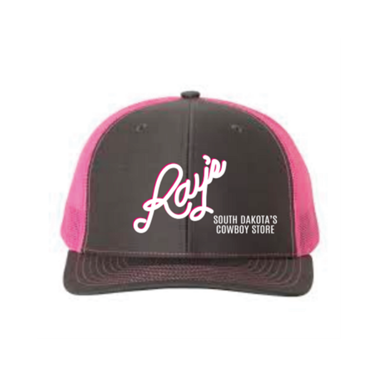 Ray's Charcoal Neon Pink Snapback Trucker Cap