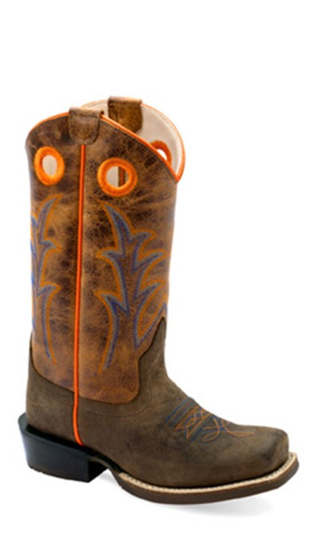 Old West Youth Brown Bullhide Cutter Toe Boots