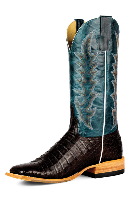 Horse Power Top Hand Chocolate Caiman Belly Boot