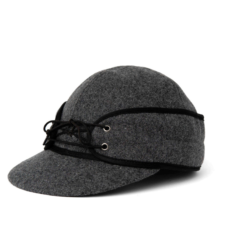 Crown Cap Classic Wool Blend Charcoal Railroad Hat