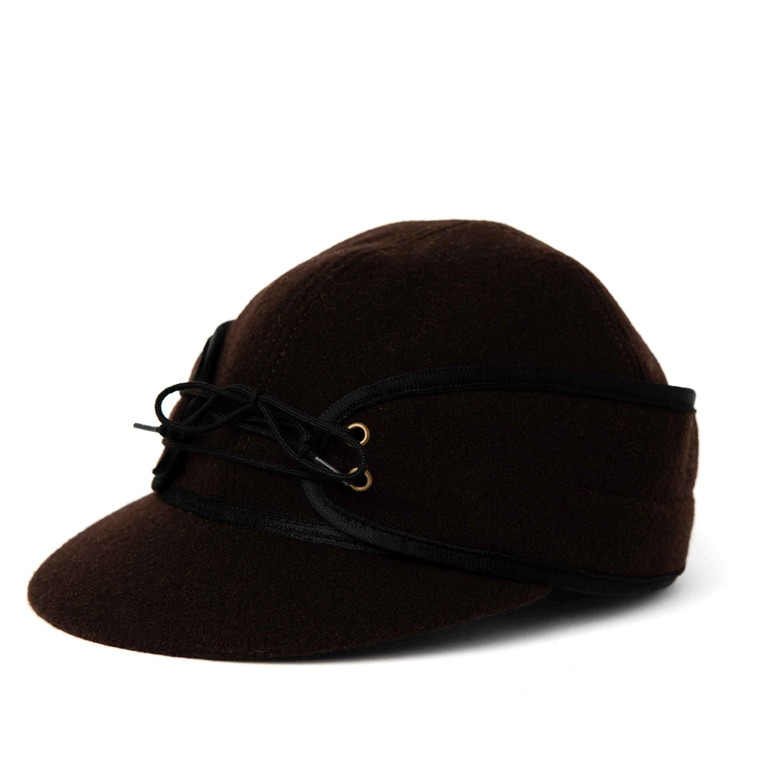 Crown Cap Classic Wool Blend Brown Railroad Hat