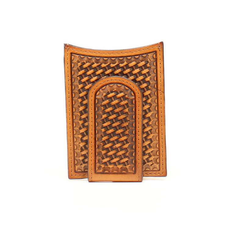 Nocona Men's Basketweave Embossed Money Clip