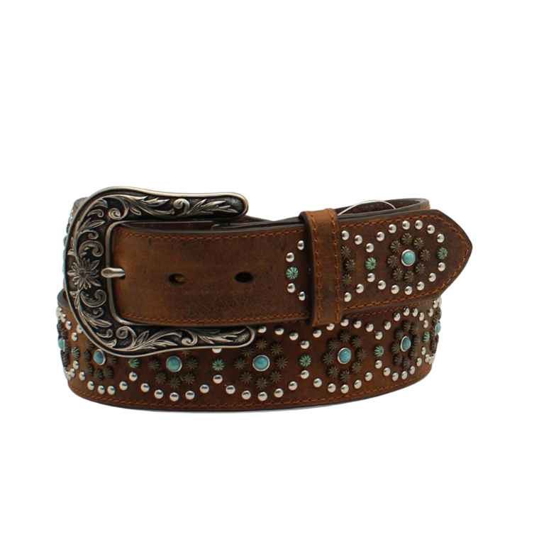 Nocona Women's Circle Stud Turquoise Stones Belt