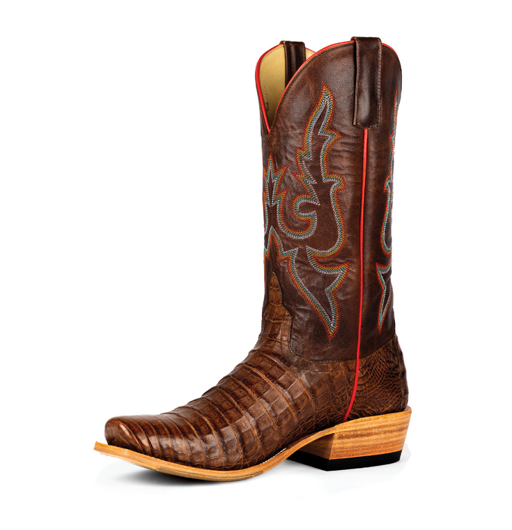 Horse Power Men's Top Hand Post Oak Caiman Belly Boots