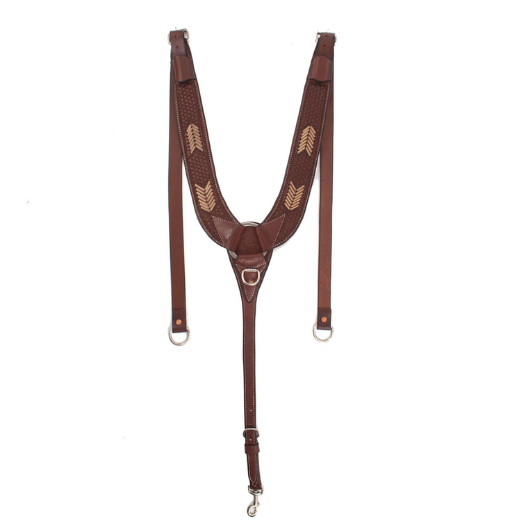 Ray's Heavy Oil Basket Stamped Rawhide Pulling Collar