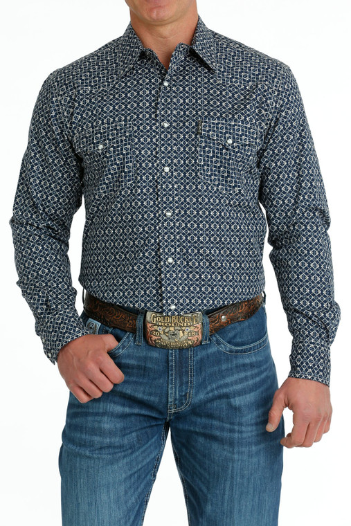 Cinch Men's Navy Modern Fit Snap Western Shirt