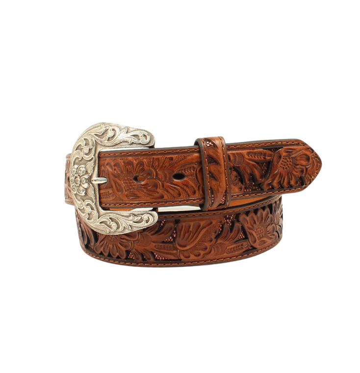 Nocona Women's Embossed Floral Sequined Underlay Belt