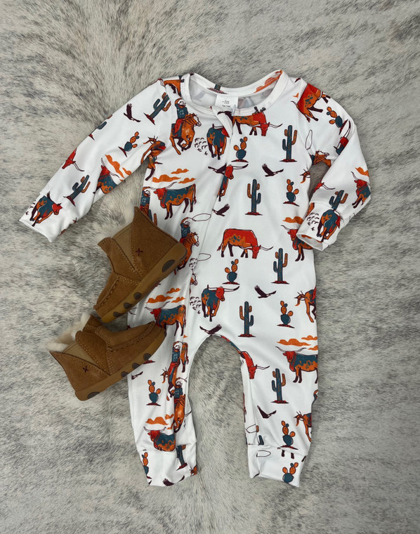 Infant Western Print Romper