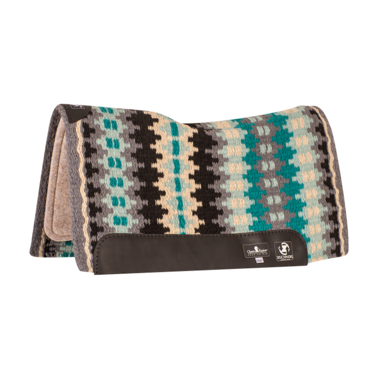 Classic Equine Zone 3/4" Thick Charcoal/Teal Zone Blanket Top Saddle Pad