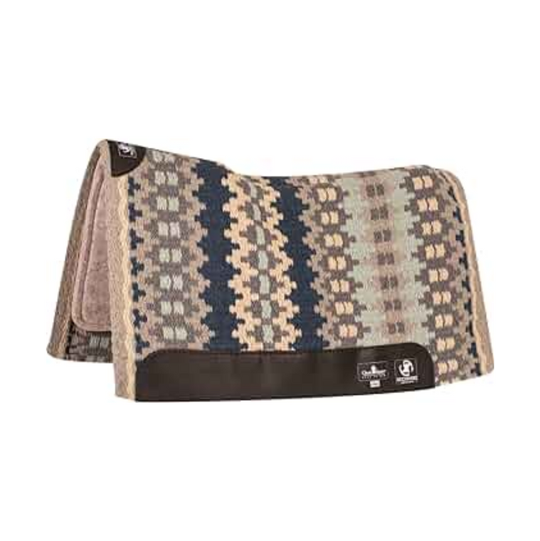 Classic Equine Zone 1" Thick Grey/Navy Blanket Top Saddle Pad