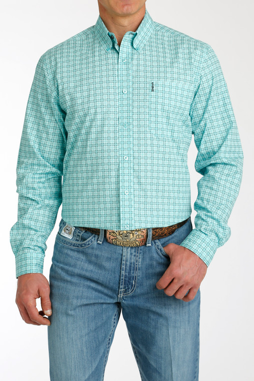 Cinch Men's Turquoise Modern Fit Button-Down Western Shirt