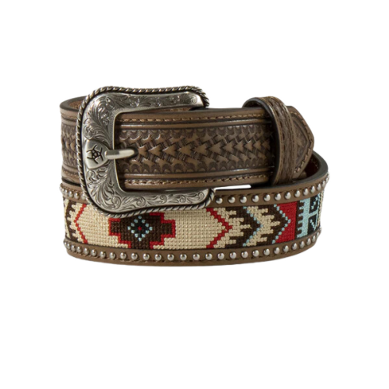 Ariat Boy's Tan Embroidered Inlay Belt