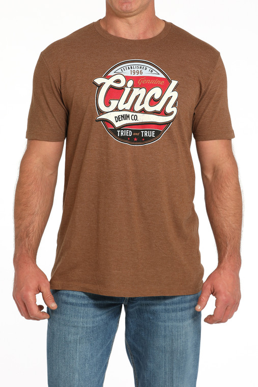 Cinch Men's Brown Genuine Brand T-Shirt