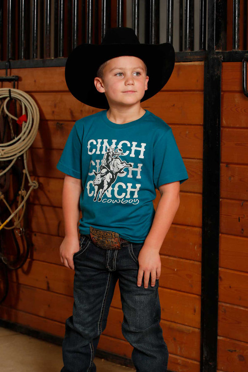 Cinch Boy's Teal Bull Rider Tee