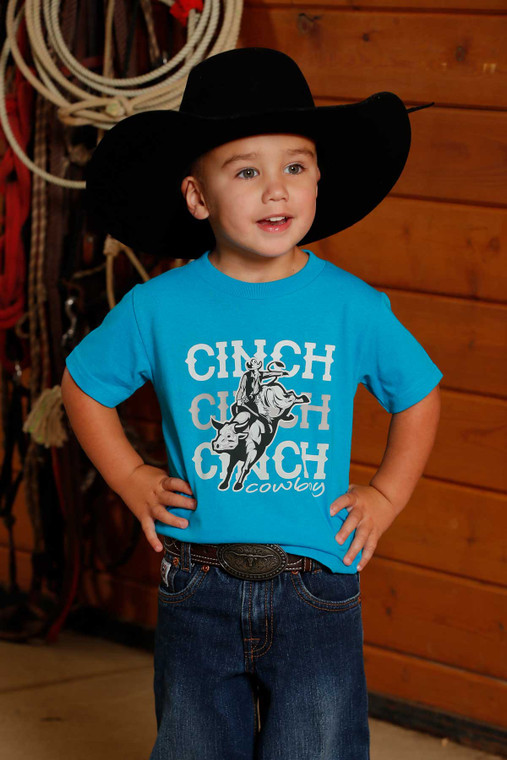 Cinch Toddler Boy's Teal Bull Rider Tee