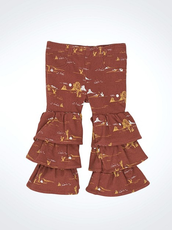 Wrangler Little Girl's Printed Tiered Flare Jean