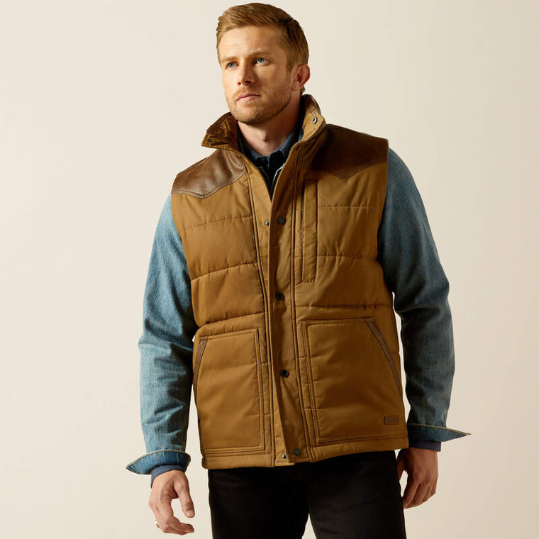 Ariat Men's Khaki Western Quilted Vest