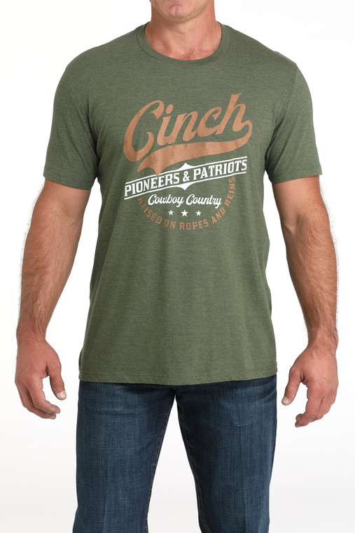 Cinch Men's Olive Pioneer Graphic Tee