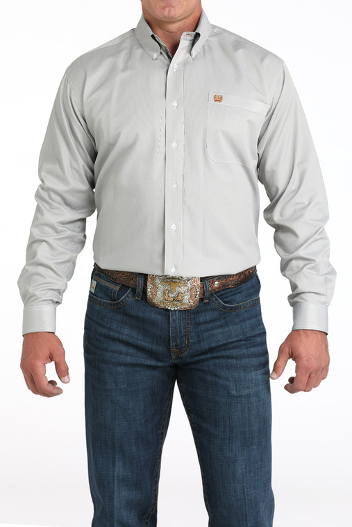 Cinch Men's Olive Stripe Button-Down Western Shirt