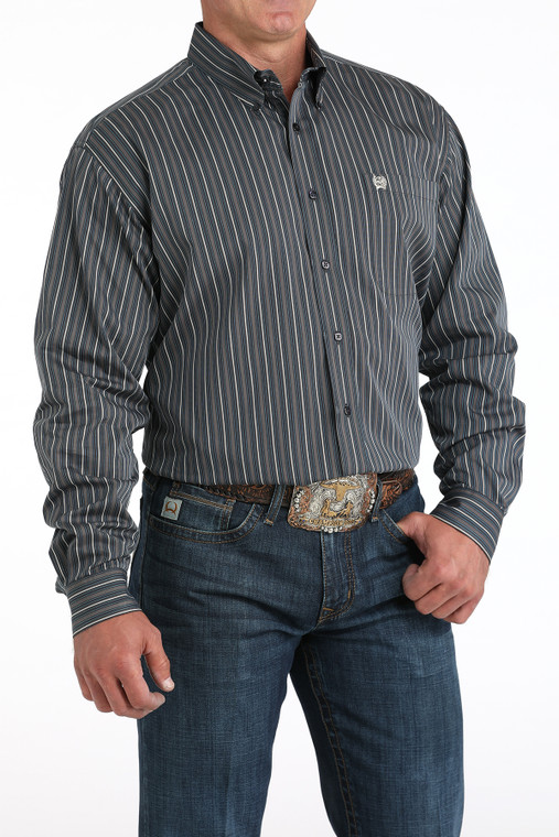 Cinch Men's Charcoal Stripe Button-Down Western Shirt