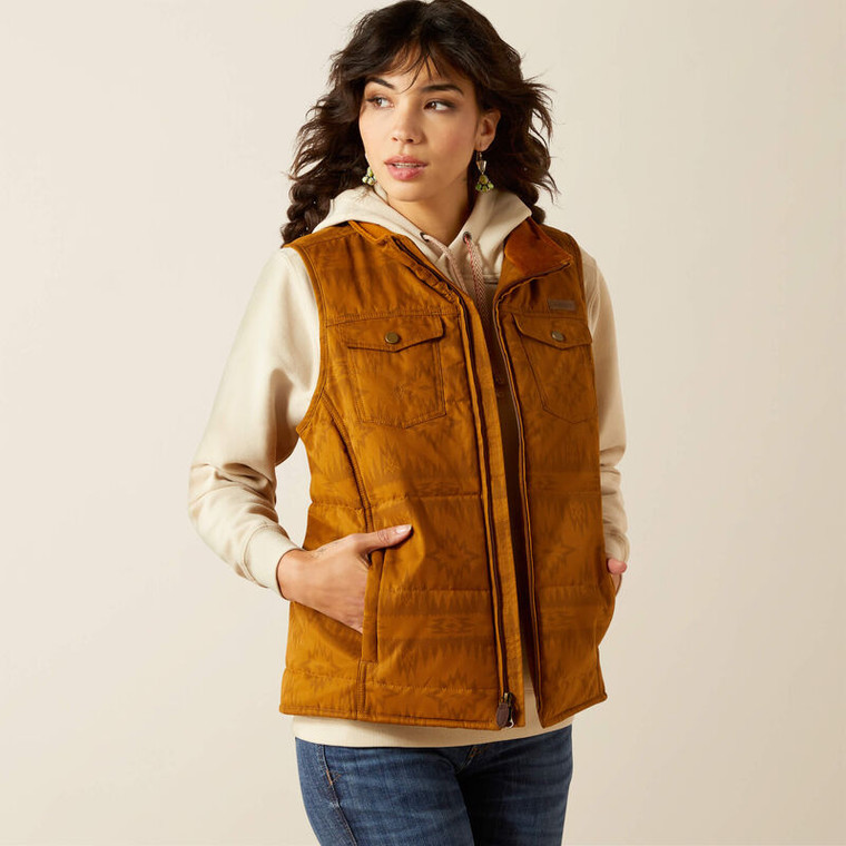Ariat Women's Brumbly Print Grizzly Quilted Vest