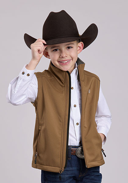 Roper Boy's Ripstop Tobacco Soft Shell Vest