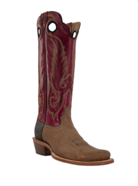 R. Watson Men's Sand Cowhide Narrow Square Buckaroo Boots
