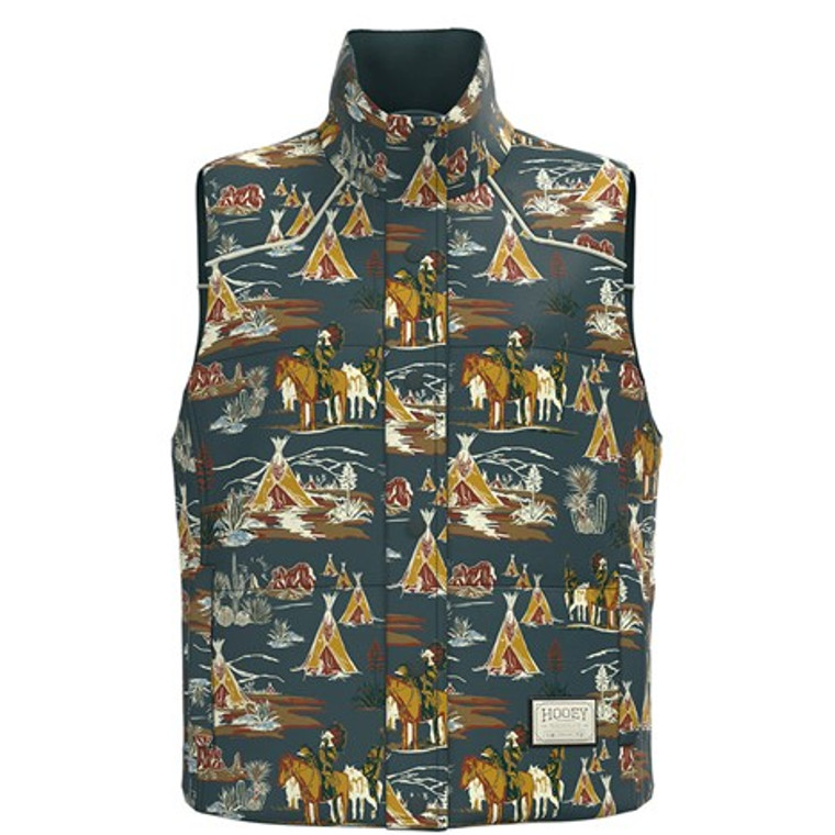 Hooey Youth "Briar" Orion Blue w/ Comanche Pattern Reversible Puffer Vest