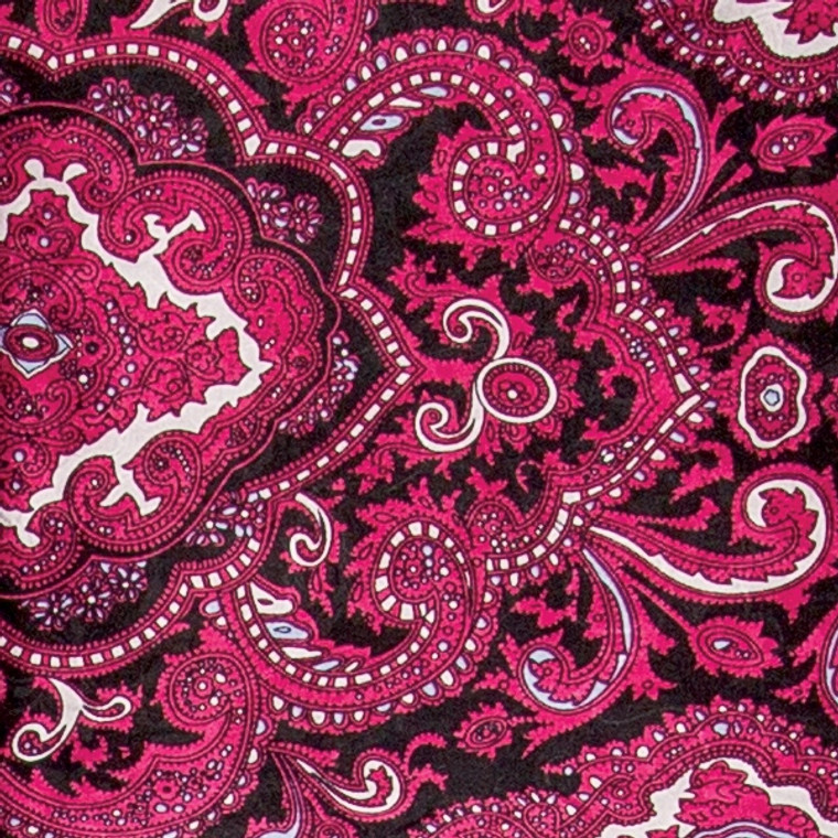 Red and Black Paisley Jacquard Silk Wild Rag