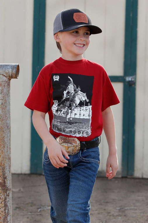 Cinch Boy's Red Rodeo Tee