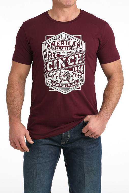Cinch Men's Burgundy American Classic Tee