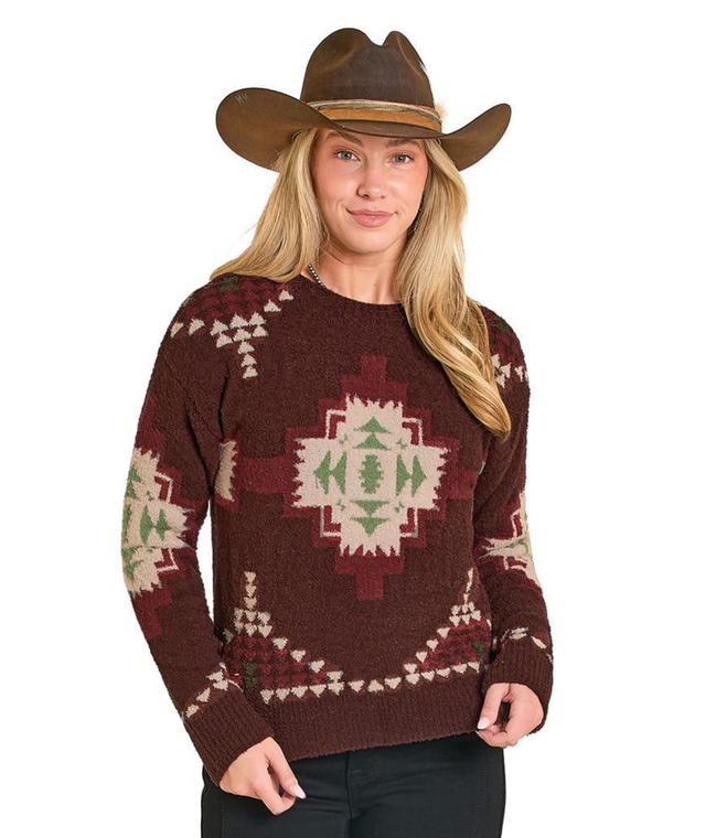 Panhandle Slim Women's Java Boucle Aztec Sweater