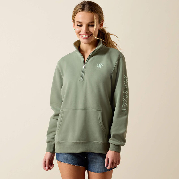 Ariat Women's Sea Spray Foundation Logo 1/2 Zip Sweatshirt
