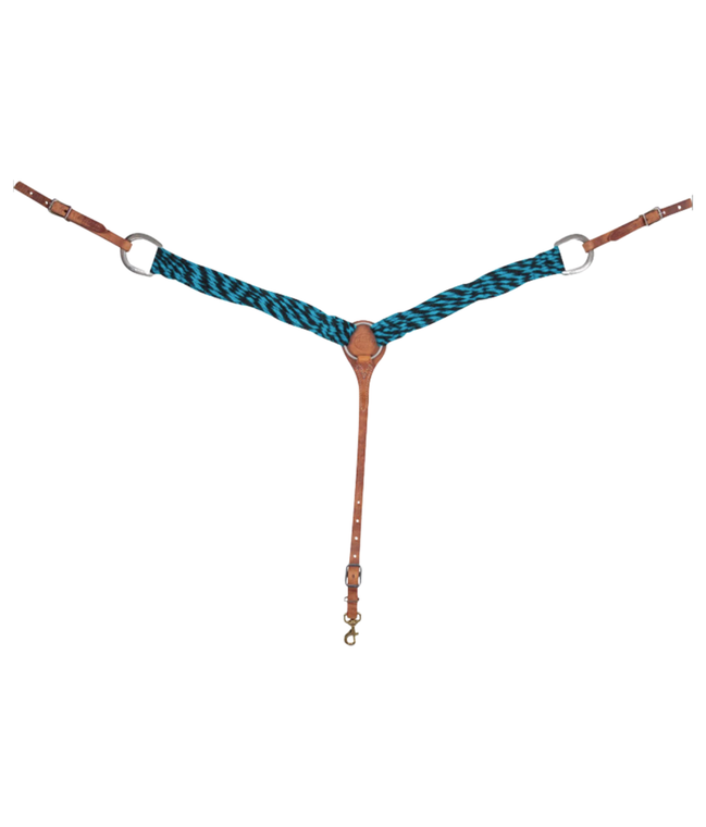 Martin Saddlery 2" Turquoise Black Mohair Fiber Breastcollar