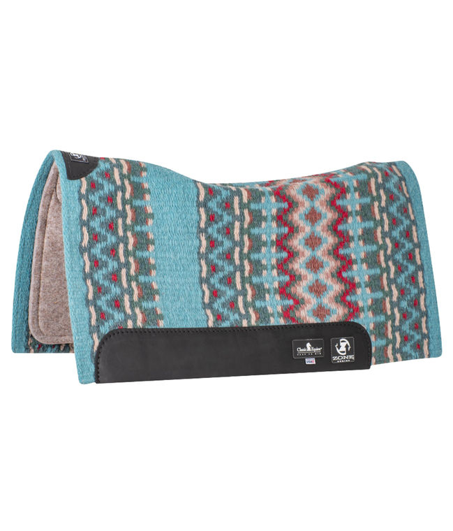 Classic Equine 32x34 Zone Series Turquoise Peacock 3/4" Felt Blanket Top Pad