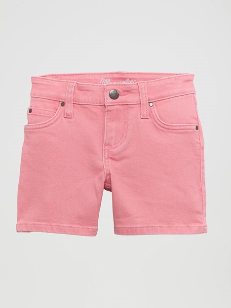 Wrangler Girl's Aubrie Pink Colorwash Denim Shorts