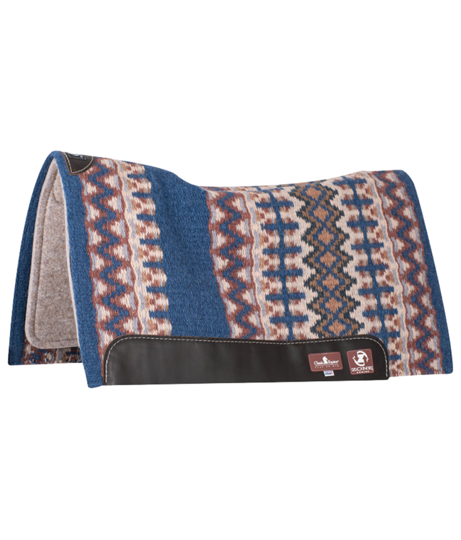 Classic Equine Zone Series 3/4" Thick 32x34 Sapphire Blue Russet Blanket Top Pad